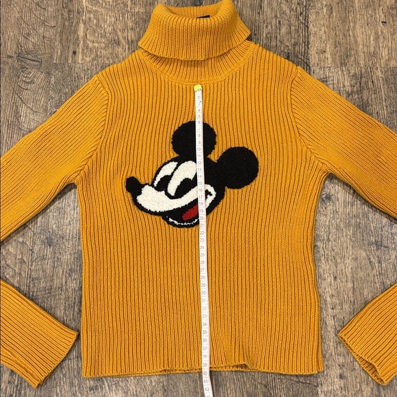 Disney x Forever 21 Women's Yellow Turtleneck Sweater with Mickey Design (S) - Picture 3 of 9